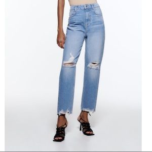Zara ripped mom jeans